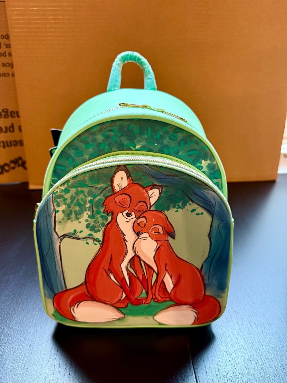 Kids Mint Green Fox Backpack - Cute Woodland Design